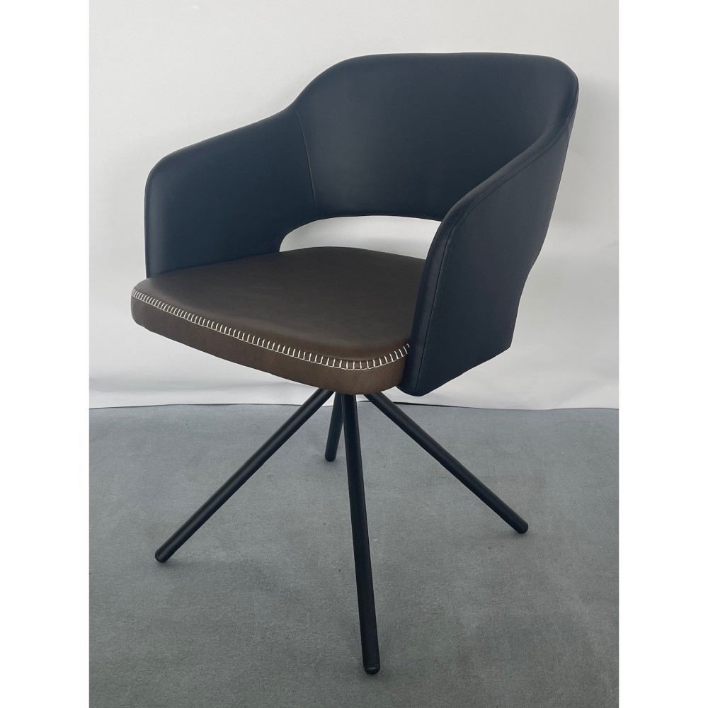 KGY-141931　回転チェア［ブラウン／ブラック］