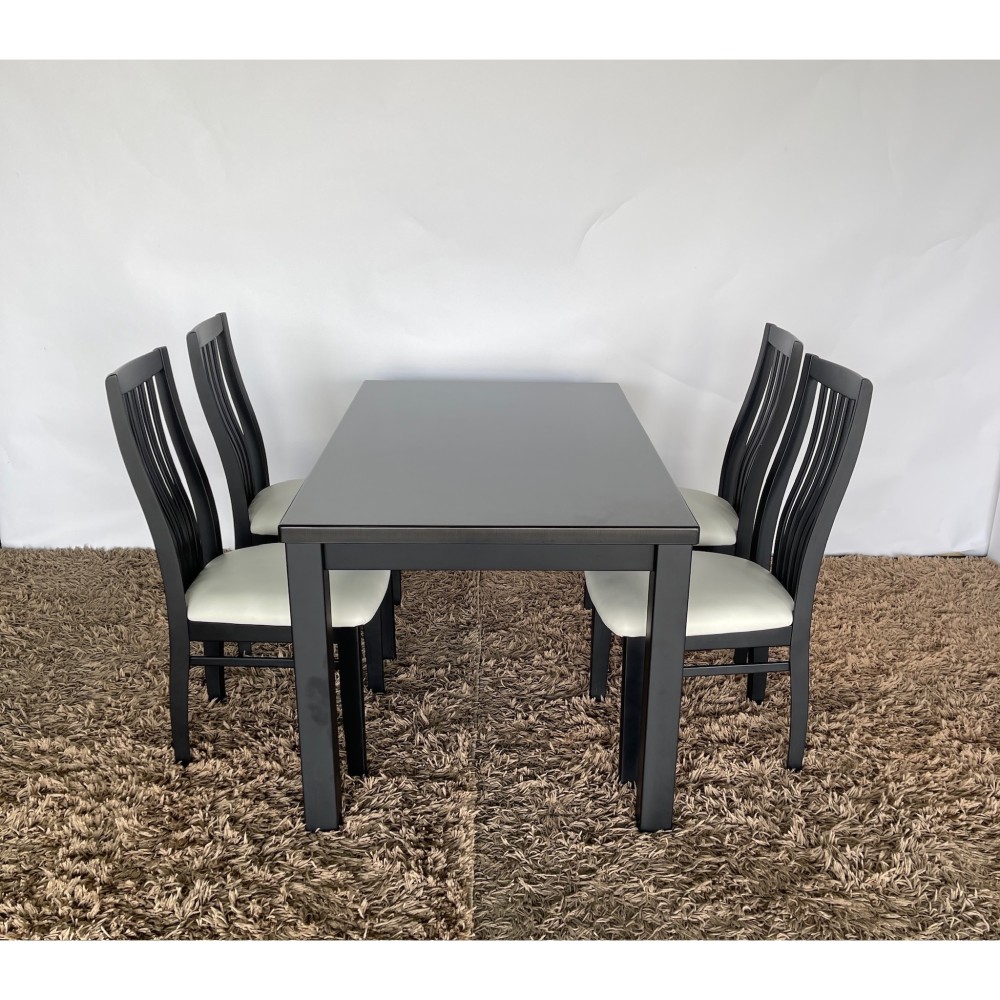 KGY-141583　ダイニング５点セット［ブラック］
