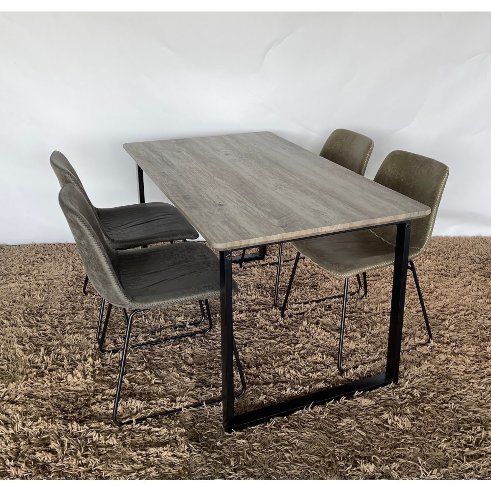 KGY-141563　ダイニング５点セット［グレー］