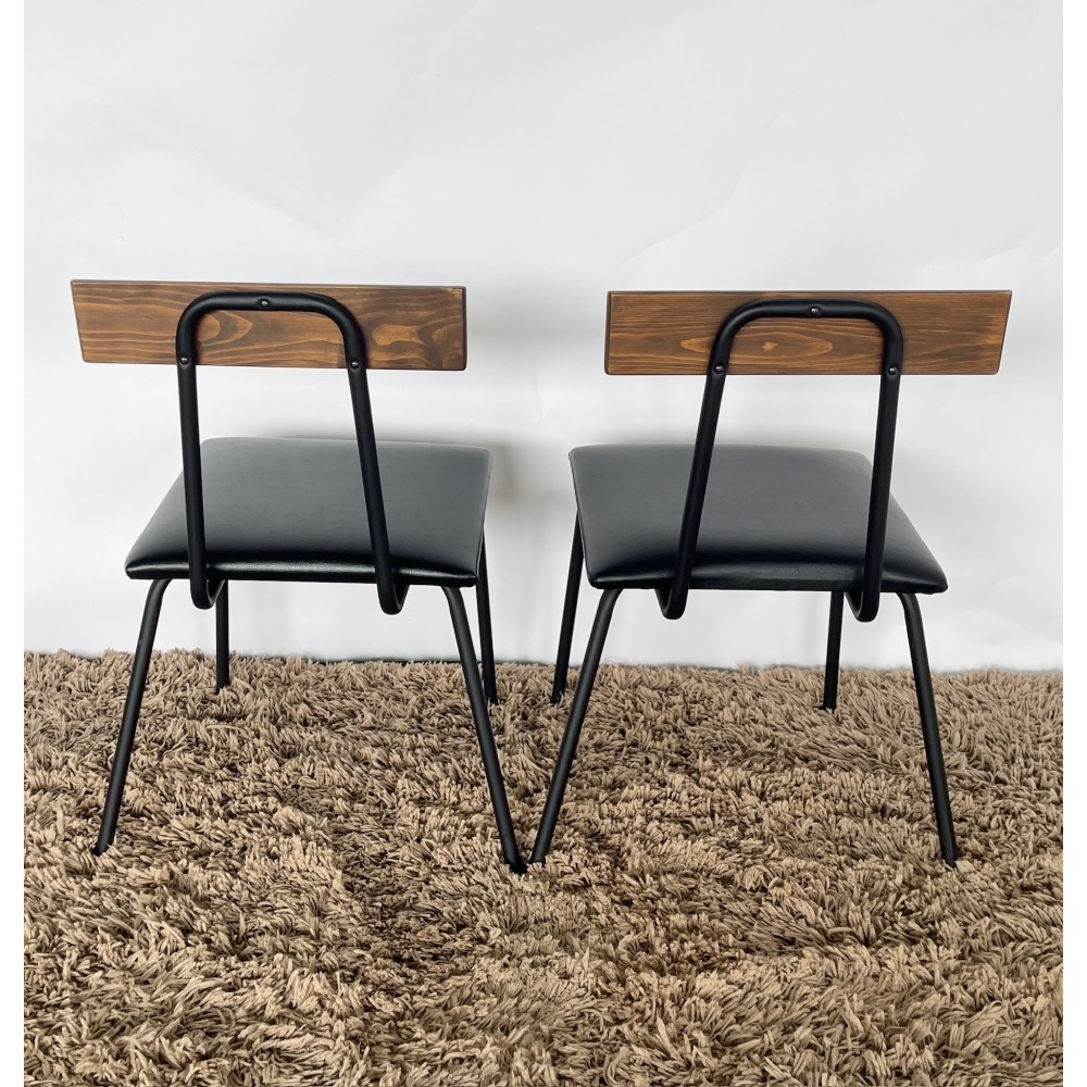 KGY-141477　ダイニング４点セット［ブラウン／ブラック］