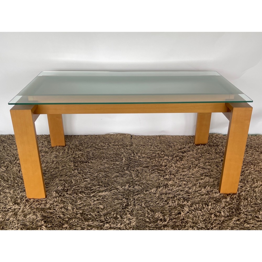 KGY-141528　ガラスダイニングテーブル［ナチュラル］