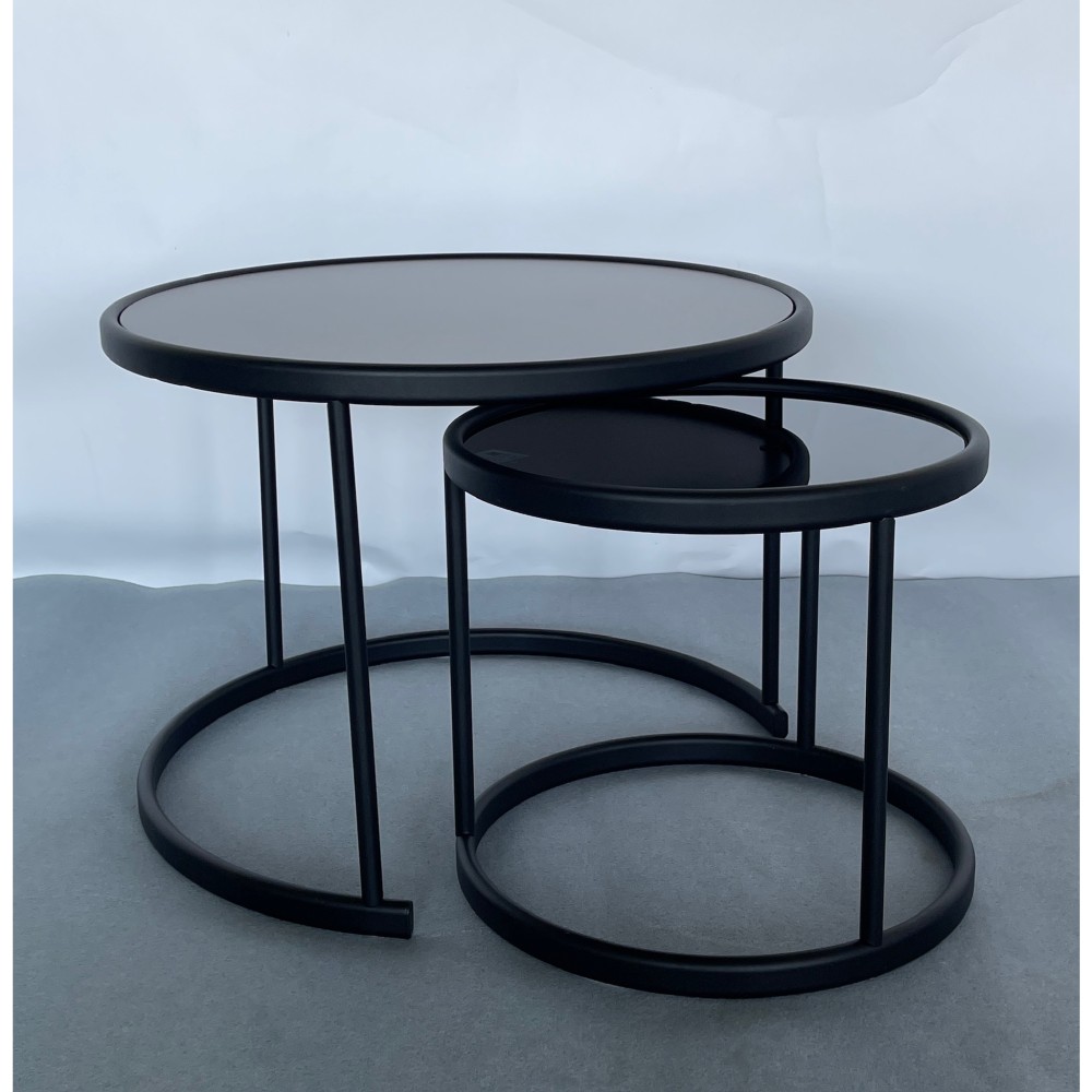 KGY-141858　リビングテーブルセット［ブラウン／ブラック］