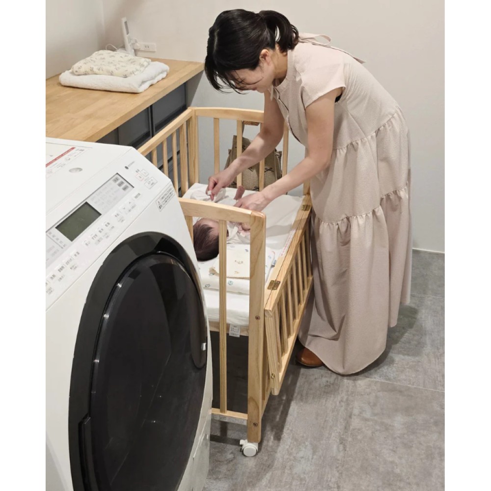 MY-1121485　コンパクトベビーベッド［ナチュラル］[耐荷重２０キロ]