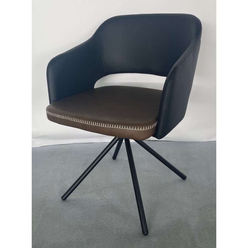 KGY-141932　回転チェア［ブラウン／ブラック］