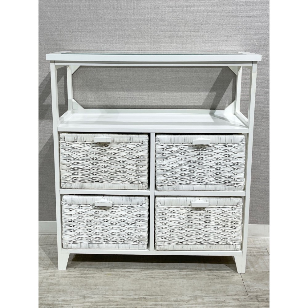 KGY-141011　ガラスチェスト［ホワイト］