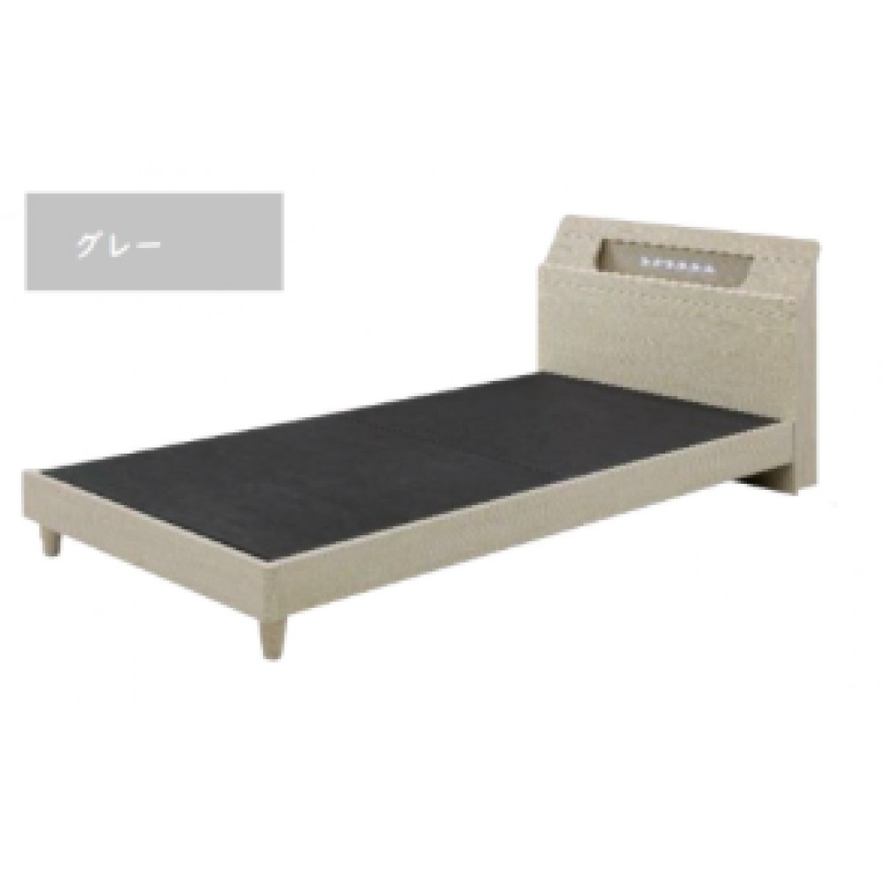 OM-1110978　ベッドフレームのみ［セミダブル/ダブル］［ブラウン/アイボリー］