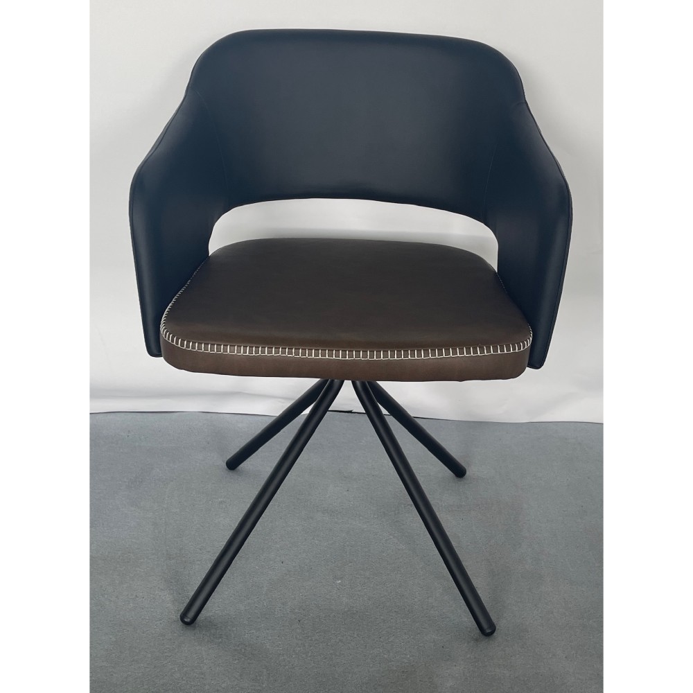 KGY-141932　回転チェア［ブラウン／ブラック］