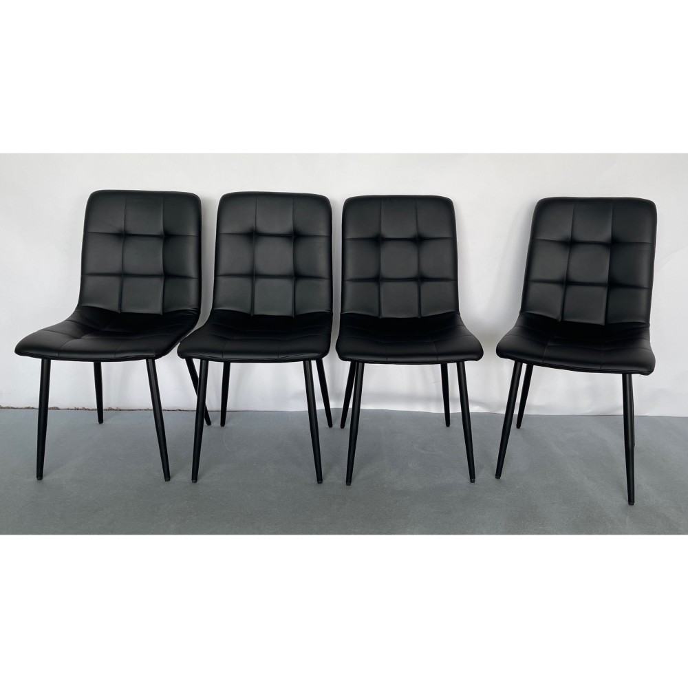 KGY-141891　チェア４脚セット［ブラック］