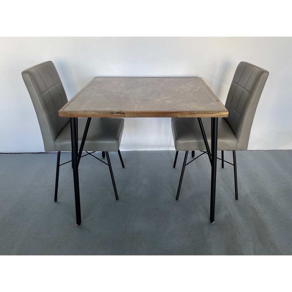 KGY-141865　ダイニング３点セット［ライトブラウン／ライトグレー］