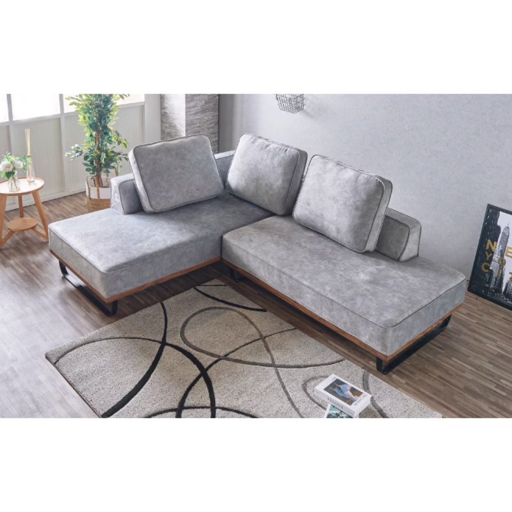 KN-1108747　カウチソファ［３点セット］［グレー］