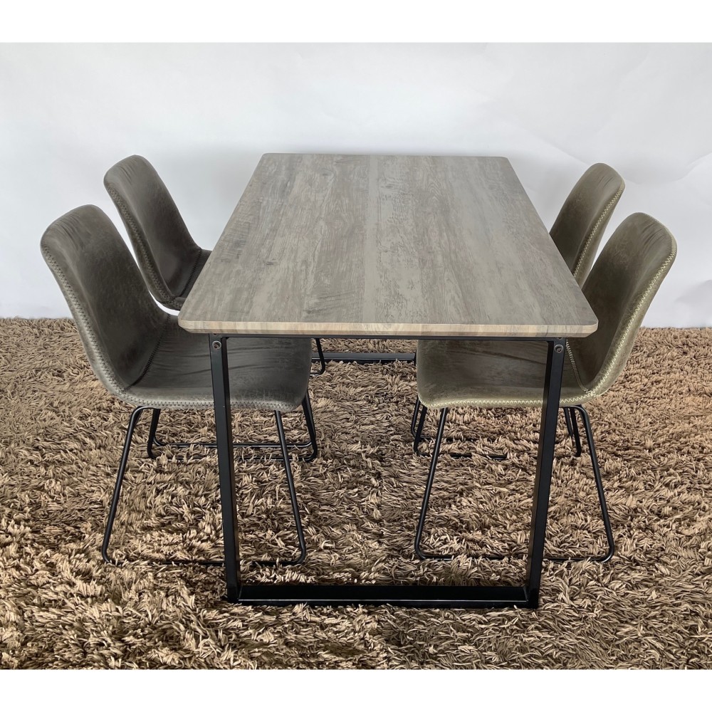 KGY-141563　ダイニング５点セット［グレー］