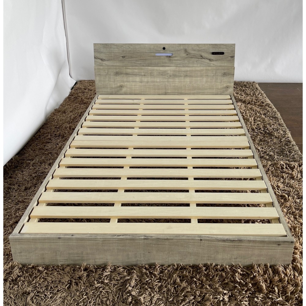 KGY-141527　ベッドフレーム［セミダブル］［アイボリー］