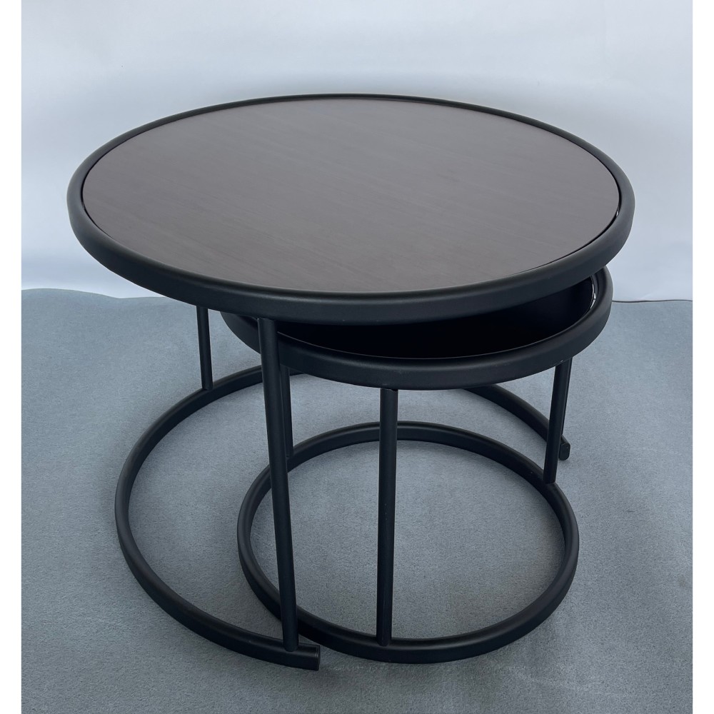 KGY-141858　リビングテーブルセット［ブラウン／ブラック］