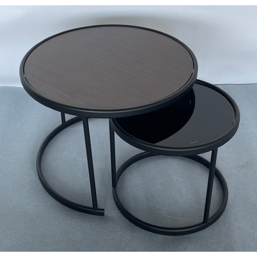 KGY-141858　リビングテーブルセット［ブラウン／ブラック］