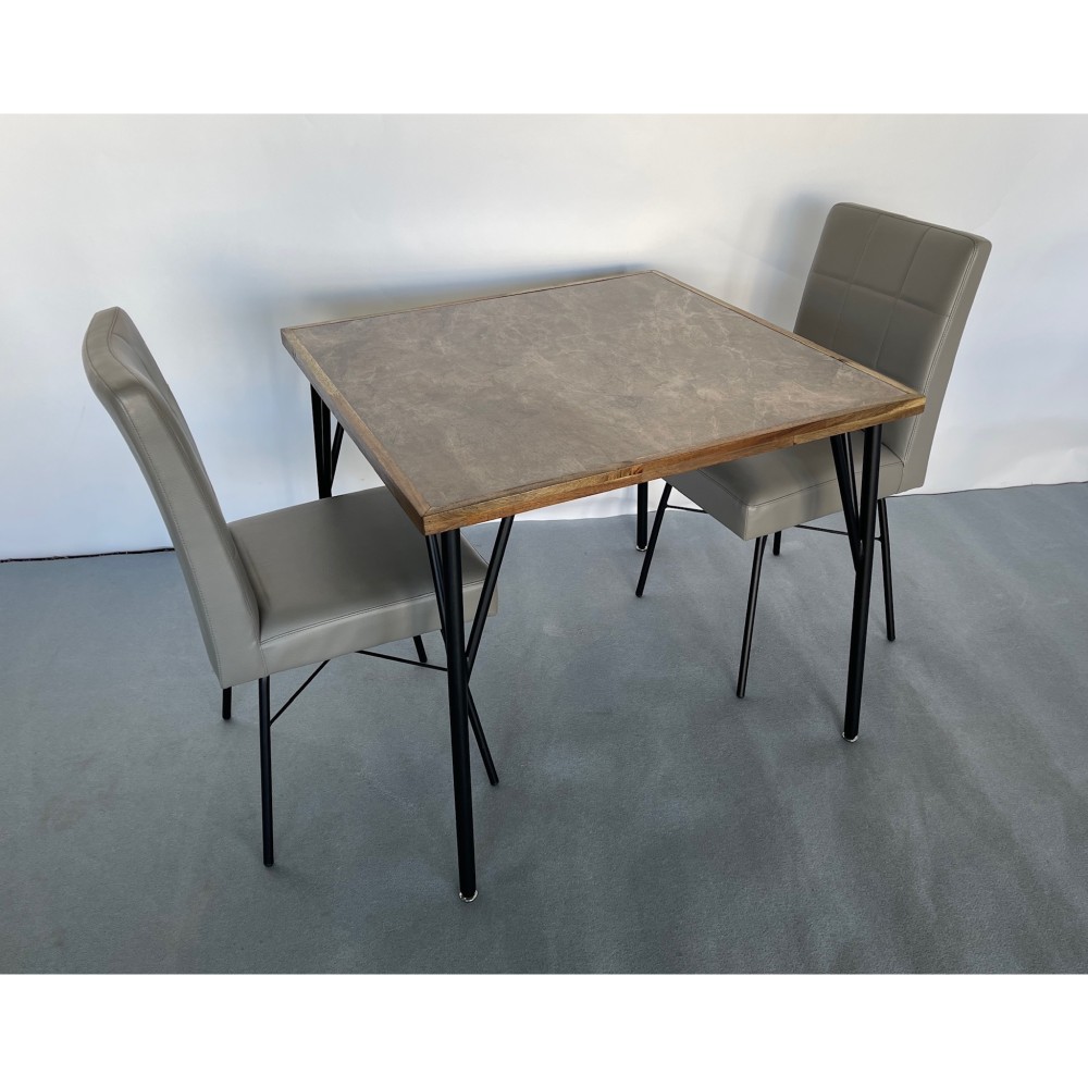 KGY-141865　ダイニング３点セット［ライトブラウン／ライトグレー］