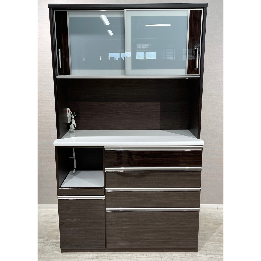 KGY-140626　食器棚［ニトリ］［ダークブラウン］