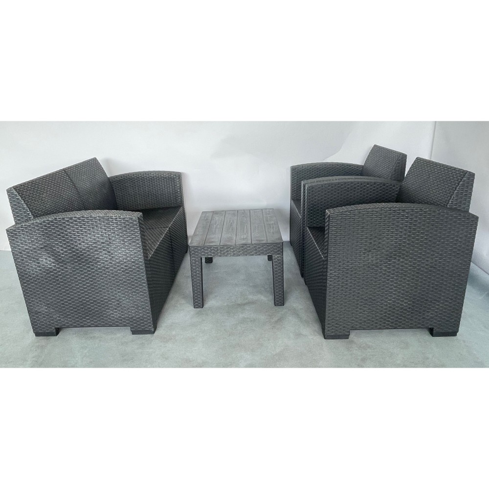 KGY-141909　ガーデンリビング４点セット［ブラック］