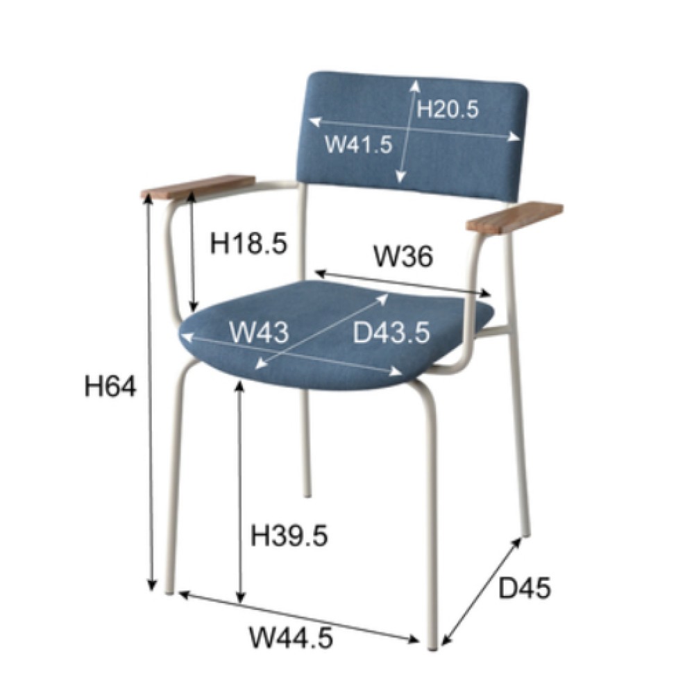 ZA-1101553　チェア(２脚)・アームチェア（２脚）[ナチュラル/ブルー]