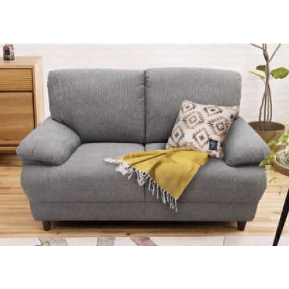 OBS-2100011　二人掛け布張りソファー　ライトグレー