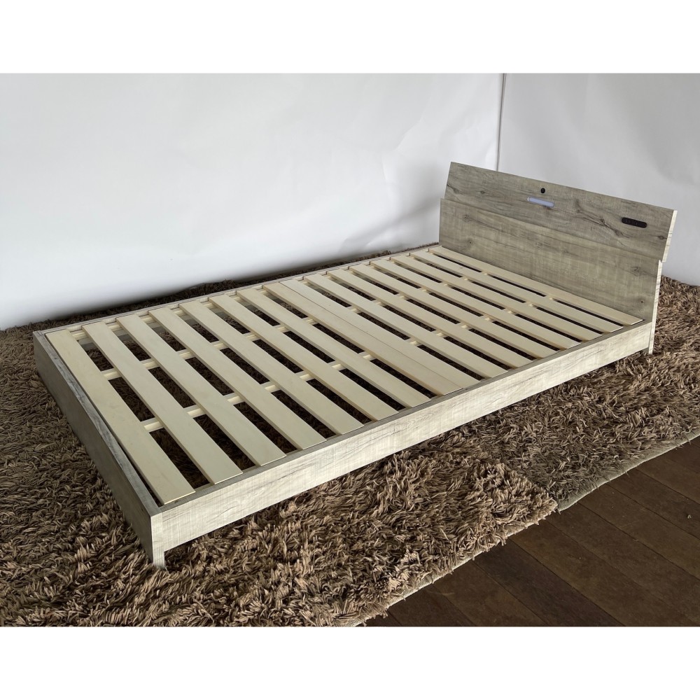 KGY-141527　ベッドフレーム［セミダブル］［アイボリー］