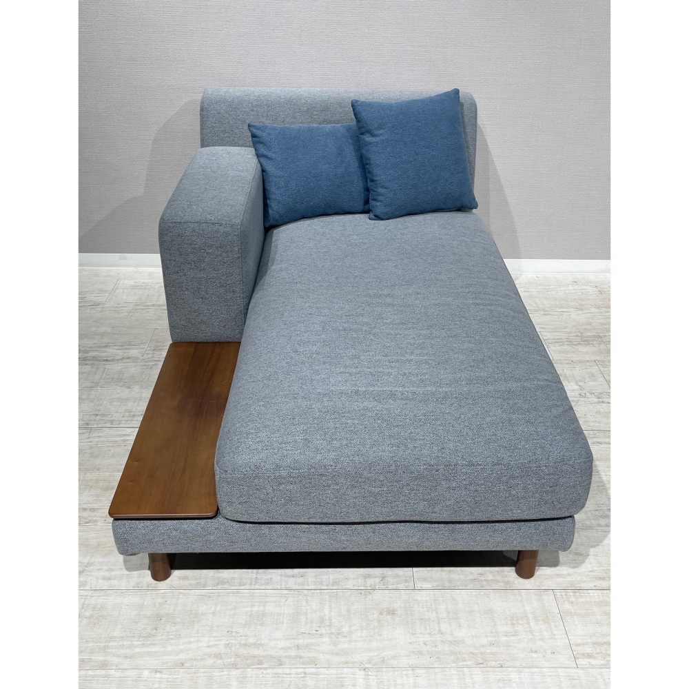 KGY-140788　右シェーズロング＋クッション２個セット［グレー］