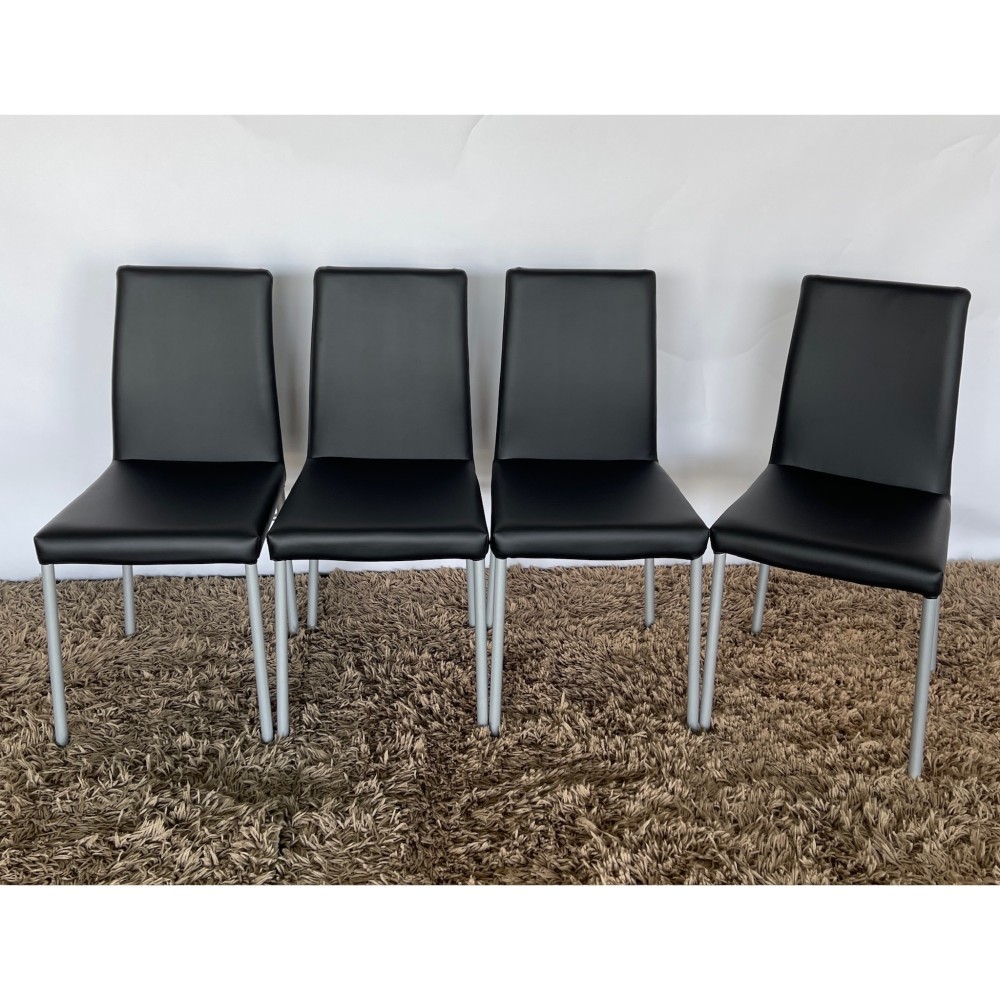 KGY-141569　ダイニング５点セット［ブラック］