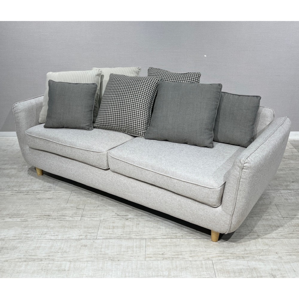 KGY-140785　３Ｐソファ＋クッション７個付き［ライトグレー］