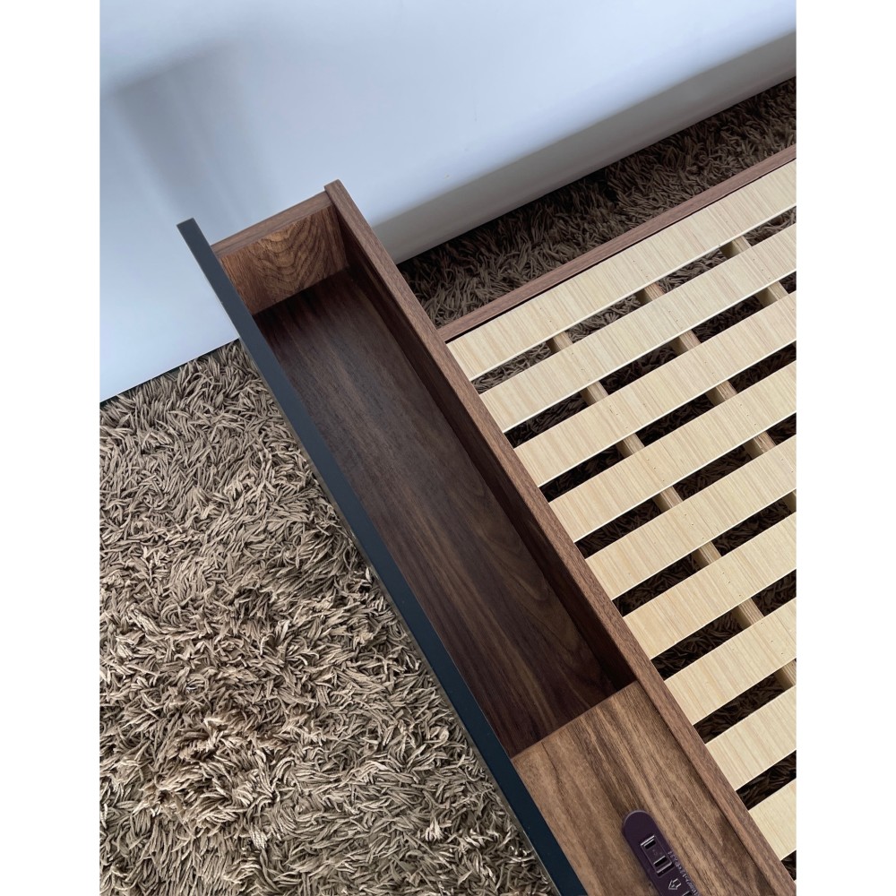 KGY-141529　ベッドフレーム［ダブル］［ブラウン］