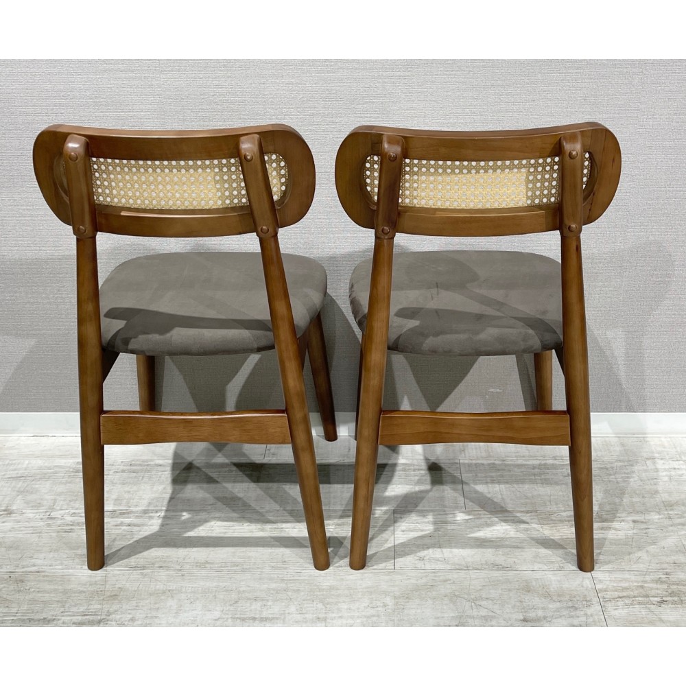 KGY-140678　チェア２脚セット［ブラウン／チャコール］