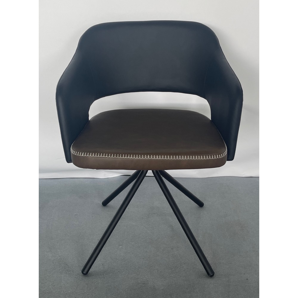 KGY-141931　回転チェア［ブラウン／ブラック］