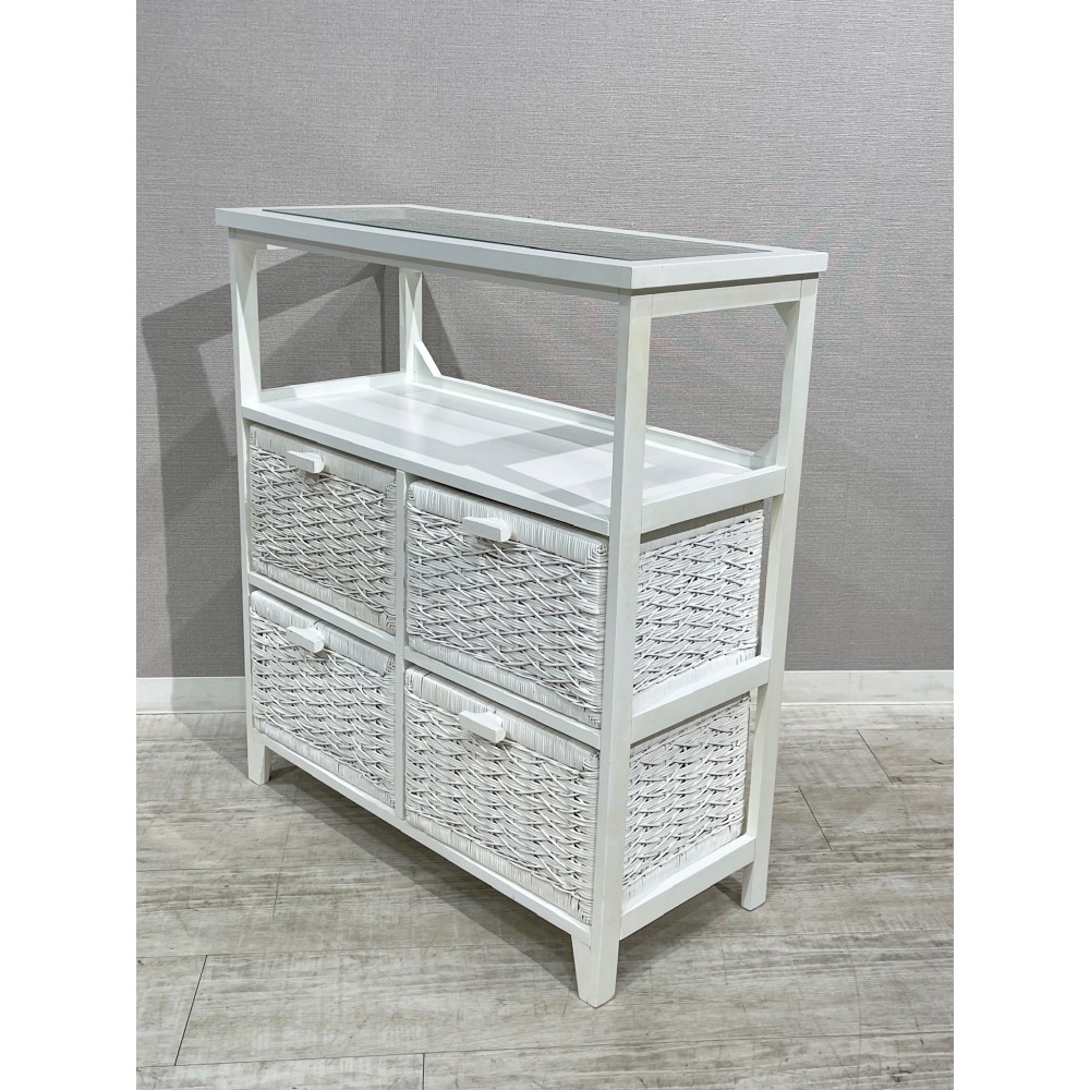 KGY-141011　ガラスチェスト［ホワイト］